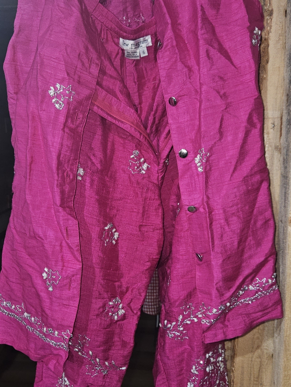 Hot Pink Embroidered Women's Jumpsuit